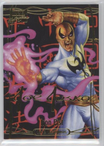 2016 Upper Deck Marvel Masterpieces Base Set - Gold Foil Signature Series #32 Iron Fist