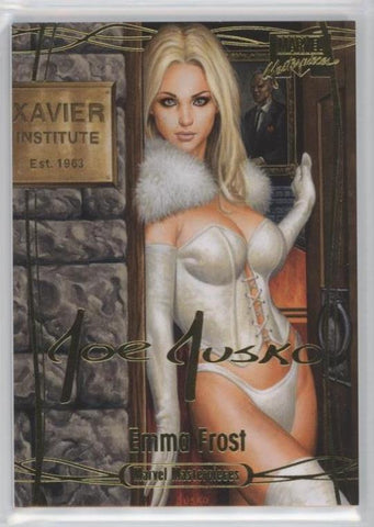 2016 Upper Deck Marvel Masterpieces Base Set - Gold Foil Signature Series #35 Emma Frost