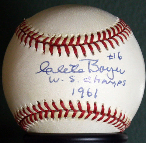 Clete Boyer Authentic Autographed Official MLB Baseball