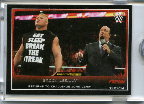 2015 TOPPS WWE ROAD TO WRESTLEMANIA 1/1 BROCK LESNAR BLANK BACK