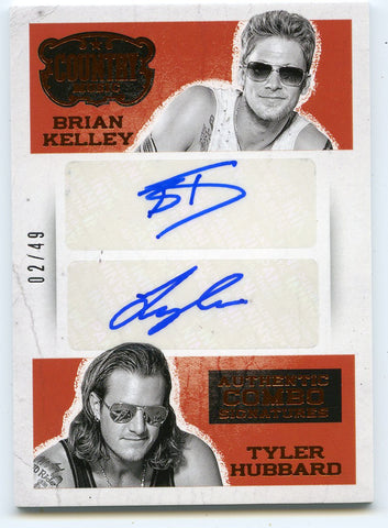 2014 Panini Country Music Brian Kelley & Tyler Hubbard FLORIDA GEORGIA LINE Authentic Combo Signatures #02/49