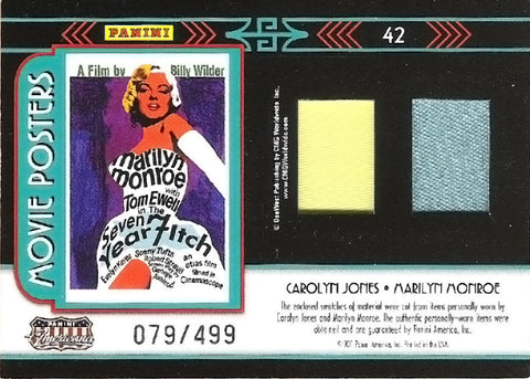 2011 Panini Americana Movie Posters Duo Memorabilia Carolyn Jones & Marilyn Monroe #079/499