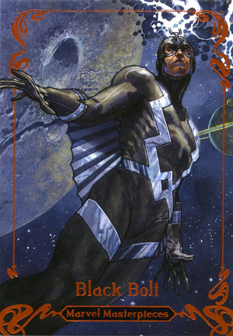 2018 Upper Deck Marvel Masterpieces Base Set - Epic Orange Foil #75 Black Bolt