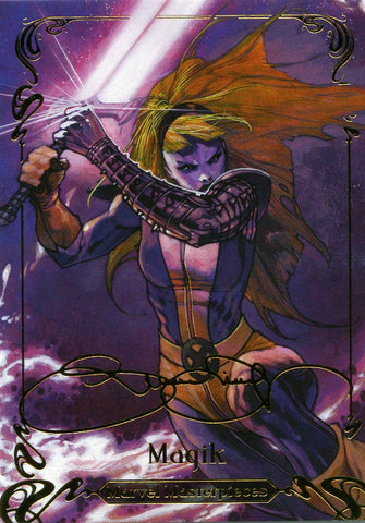 2018 Upper Deck Marvel Masterpieces Base Set - Gold Foil Signature Series #35 Magik