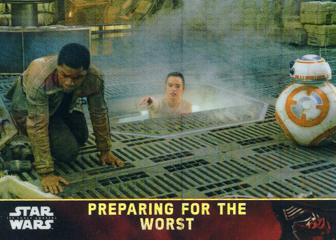 2016 TOPPS STAR WARS THE FORCE AWAKENS CHROME REFRACTOR PREPARING FOR THE WORST #12/99
