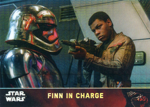 2016 TOPPS STAR WARS THE FORCE AWAKENS CHROME REFRACTOR FINN IN CHARGE #57/99