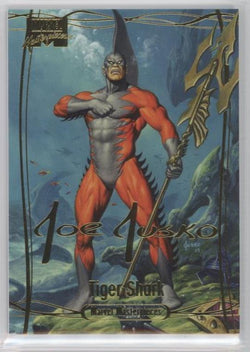 2016 Upper Deck Marvel Masterpieces Base Set - Gold Foil Signature Series #2 Tiger Shark