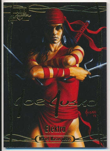 2016 Upper Deck Marvel Masterpieces Base Set - Gold Foil Signature Series #53 Elektra