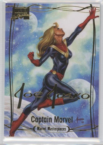 2016 Upper Deck Marvel Masterpieces Base Set - Gold Foil Signature Series #69 Captain Marvel