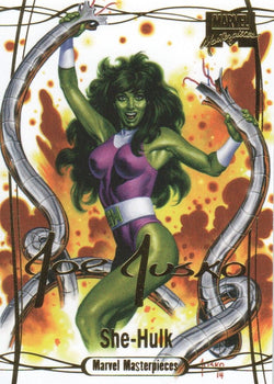 2016 Upper Deck Marvel Masterpieces Base Set - Gold Foil Signature Series #76 She-Hulk