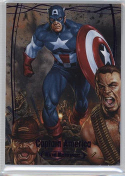 2016 Upper Deck Marvel Masterpieces Base Set - Epic Purple Foil #80 Captain America