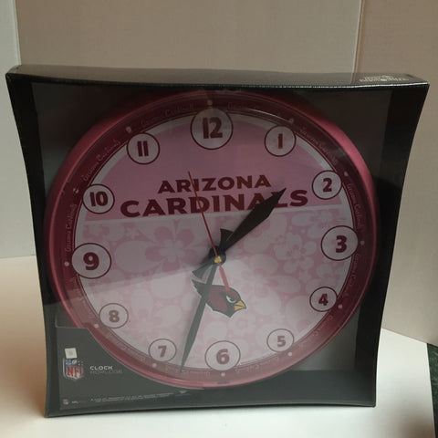 ARIZONA CARDINALS WINCRAFT OFFICIAL NFL ROUND WALL CLOCK