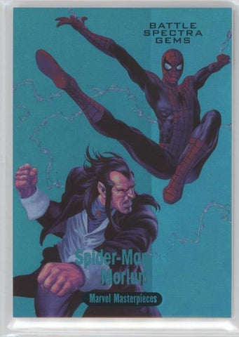 2016 Upper Deck Marvel Masterpieces Battle Spectra Gems- #BS-4 Spider-Man vs. Morlun