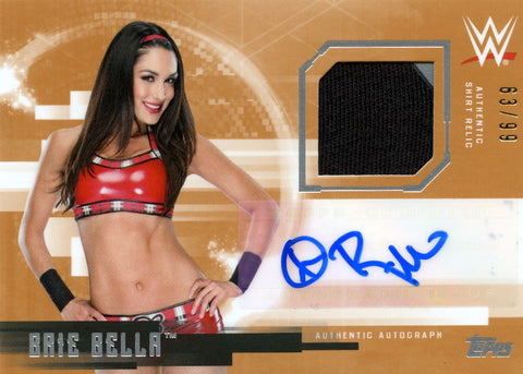 2017 Topps Undisputed WWE Brie Bella Authentic Shirt Relic Autograph #63/99