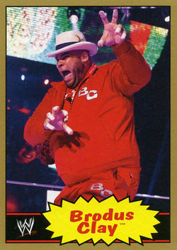 2012 Topps WWE Heritage Brodus Clay Gold Border /10