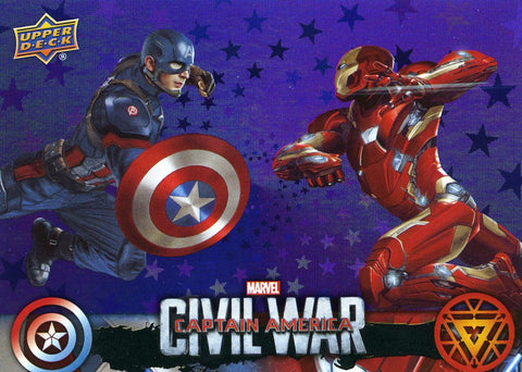 2016 Walmart Upper Deck Captain America Civil War Rare CW50 Blue Base Parallel 50