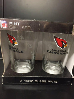 ARIZONA CARDINALS OFFICIAL NFL 16OZ PINT GLASSES SET OF (2)