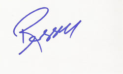 RUSSELL CROWE SIGNED 3x5 INDEX CARD COA AUTHENTIC