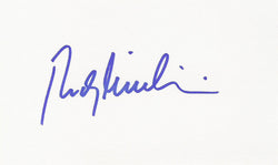 RUDY GIULIANI SIGNED 3x5 INDEX CARD COA AUTHENTIC