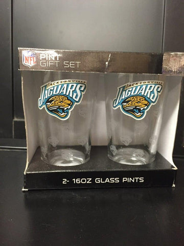 JACKSONVILLE JAGUARS OFFICIAL NFL 16OZ PINT GLASSES SET OF (2)