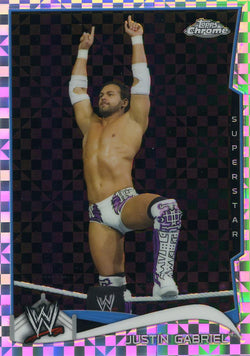 2014 Topps Chrome WWE Justin Gabriel Xfractor Parallel Card #77