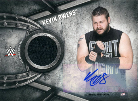2017 Topps WWE Kevin Owens Authentic Shirt Relic Autograph #08/10