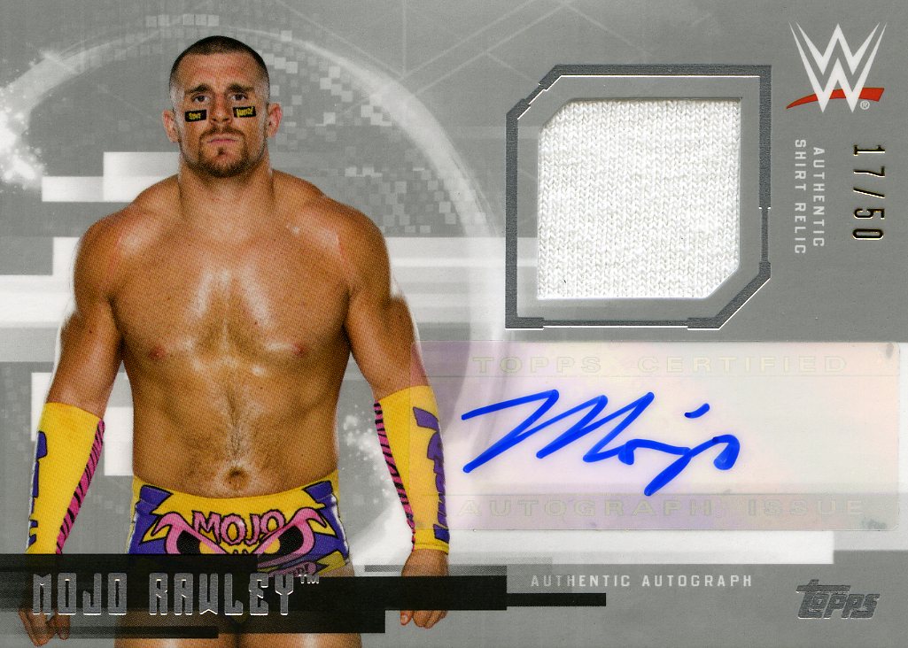 2017 Topps Undisputed WWE Mojo Rawley Authentic Shirt Relic Autograph #17/50