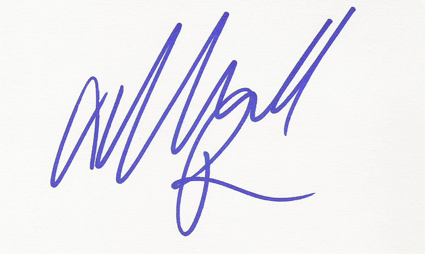 MICHELLE RYAN SIGNED 3x5 INDEX CARD COA AUTHENTIC