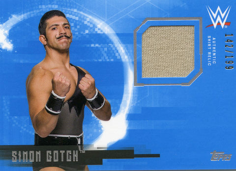 2017 Topps WWE Undisputed Simon Gotch Authentic Shirt Relic #142/199