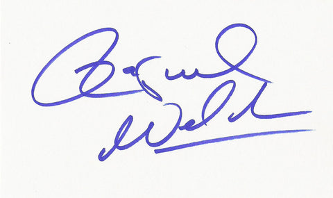 RAQUEL WELCH SIGNED 3x5 INDEX CARD COA AUTHENTIC
