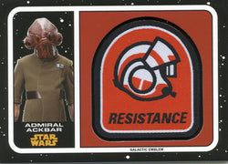 Topps Journey to Star Wars: The Last Jedi Admiral Ackbar Emblem Patch MP-AA