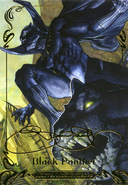 2018 Upper Deck Marvel Masterpieces Base Set - Gold Foil Signature Series #73 Black Panther