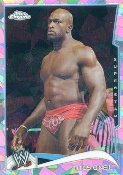 2014 Topps Chrome WWE Titus O'Neil Atomic Refractor Parallel Card #89