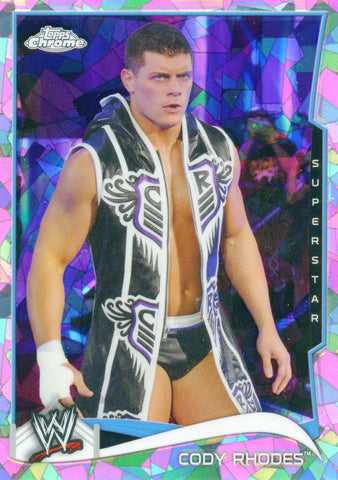 2014 Topps Chrome WWE Cody Rhodes Atomic Refractor Parallel Card #62