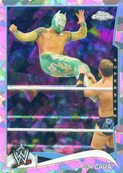 2014 Topps Chrome WWE Sin Cara Atomic Refractor Parallel Card #87