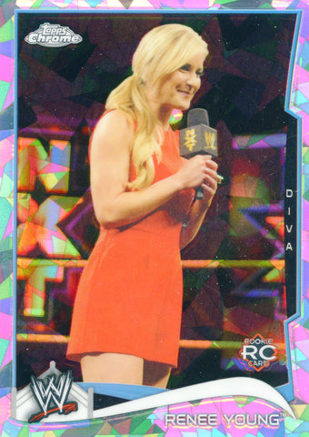 2014 Topps Chrome WWE Renee Young Atomic Refractor Parallel Card #83