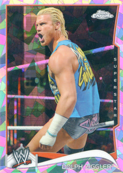 2014 Topps Chrome WWE Dolph Ziggler Atomic Refractor Parallel Card #18