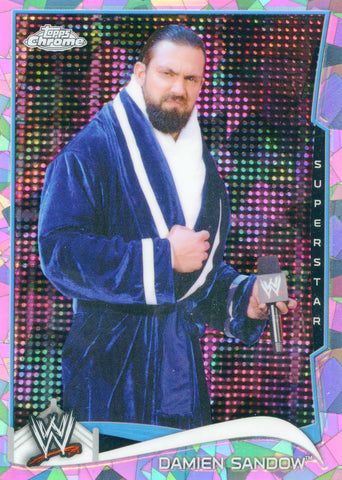 2014 Topps Chrome WWE Damien Sandow Atomic Refractor Parallel Card #64