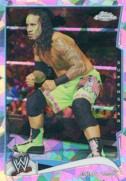 2014 Topps Chrome WWE Jimmy Uso Atomic Refractor Parallel Card #74