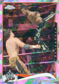 2014 Topps Chrome WWE Kofi Kingston Atomic Refractor Parallel Card #29