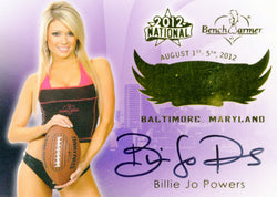 2012 Bench Warmer Charm City Natiional Billie Jo Powers Authentic Autograph