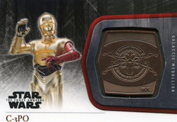 STAR WARS THE FORCE AWAKENS BRONZE GALACTIC MEDALLION M-27 C-3PO