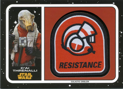 Topps Journey to Star Wars: The Last Jedi C'ai Threnalli Emblem Patch MP-AP