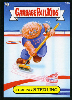 2014 Topps Garbage Pail Kids Winter Olym-Picks Sticker Curling Sterling #63b