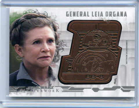 2017 Topps Star Wars Masterwork General Leia Organa BB-8 Droid Medallion Card #DM-GO #029/150