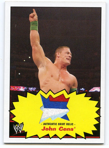 2012 TOPPS WWE HERITAGE JOHN CENA AUTHENTIC MULTI-COLOR RELIC CARD