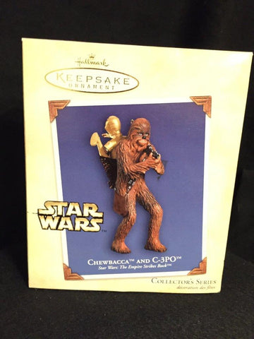 2004 HALLMARK ORNAMENT CHEWBACCA AND C-3PO STAR WARS: THE EMPIRE STRIKES BACK