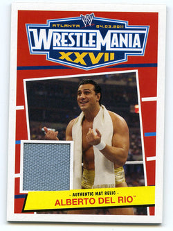 2012 TOPPS WWE HERITAGE WRESTLEMANIA XXVII ALBERTO DEL RIO MAT RELIC