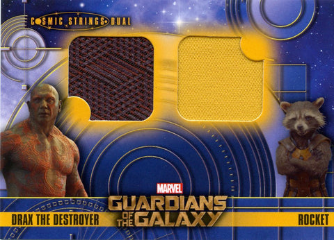 2014 Upper Deck Guardians of the Galaxy Cosmic Strings Dual Costume Drax the Destroyer & Rocket CSD-3