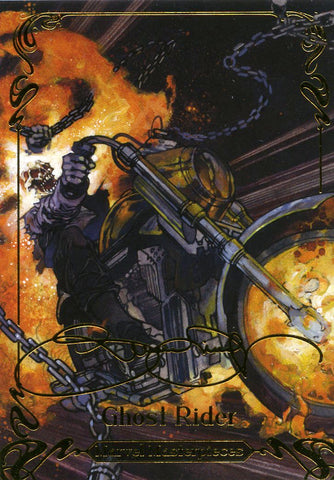 2018 Upper Deck Marvel Masterpieces Base Set - Gold Foil Signature Series #54 Ghost Rider
